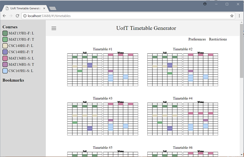 GitHub EKarton UofT Timetable Generator A Web Application That 
